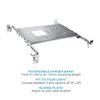 Luxrite Shallow Recessed Housing Mounting Plate 3-4-6 Inch Square LED Recessed Kits Extendable Bars 6-Pack LR41005-6PK